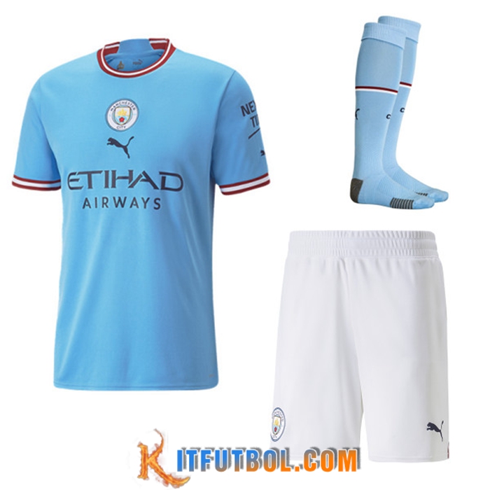 Camisetas De Futbol Manchester City Primera (Cortos + Calcetines) 2022/2023