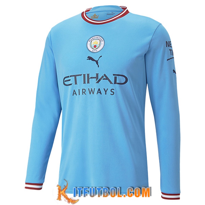 Nueva Camisetas De Futbol Manchester City Manga Larga Primera 2022/2023