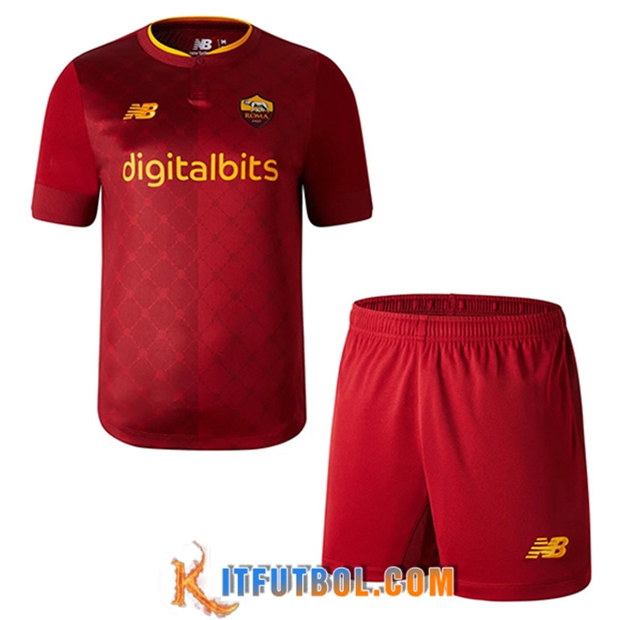 Nueva Camisetas De Futbol AS Roma Ninos Primera 2022/2023