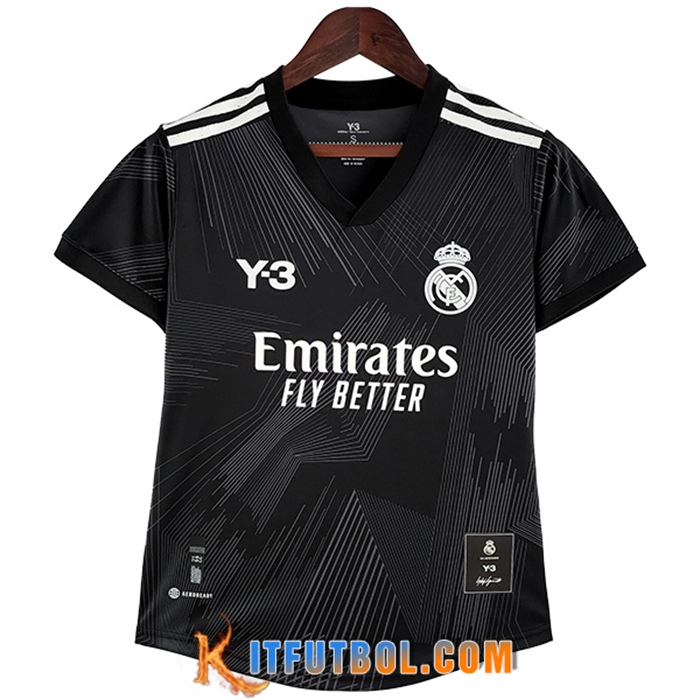 Camisetas De Futbol Real Madrid Mujer Y3 Negro 2022/2023