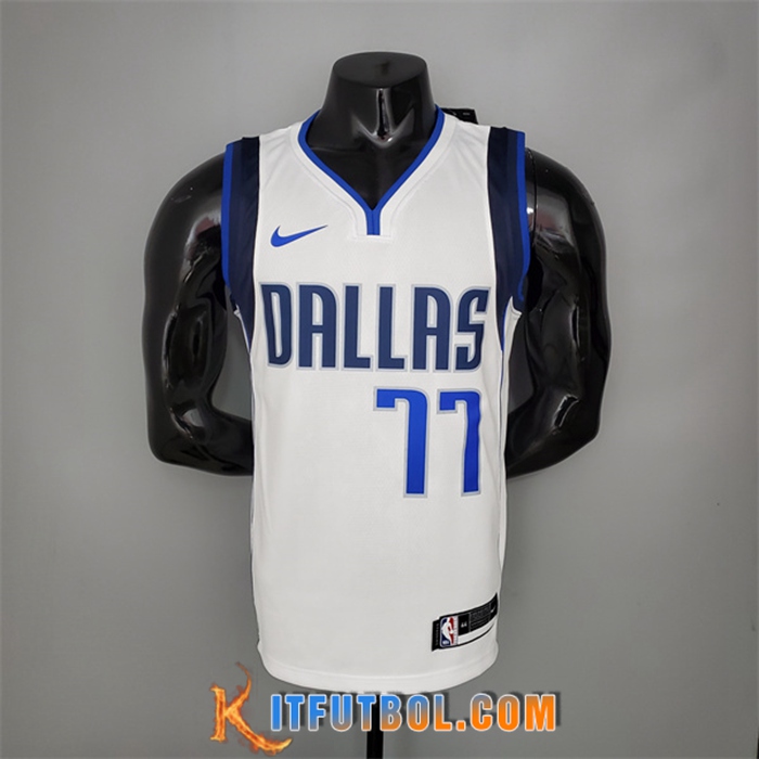 Camisetas Dallas Mavericks (Doncic #77) Primera Blanco