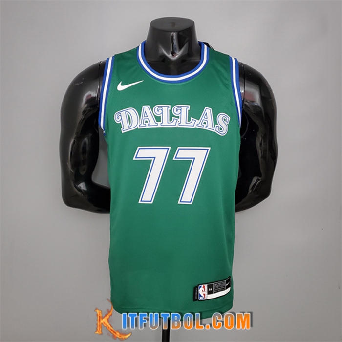 Camisetas Dallas Mavericks (Doncic #77) Retro Verde