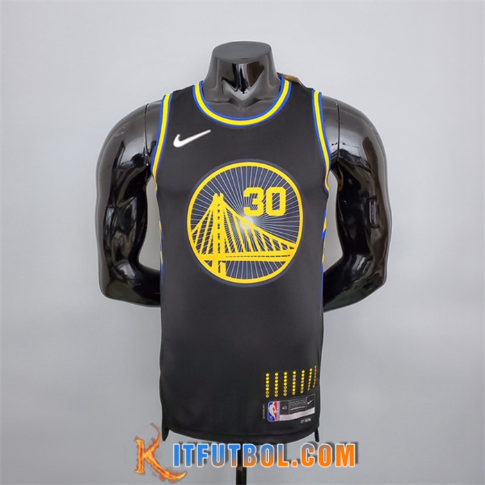 Camisetas Golden State Warriors (Curry #30) Negro 75th Anniversary City Edition