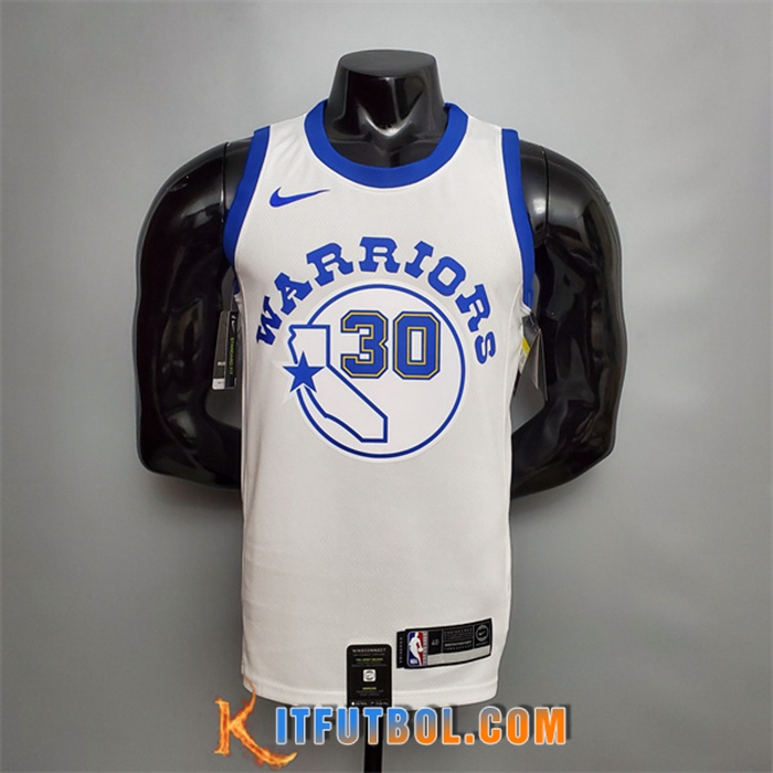 Camisetas Golden State Warriors (Curry #30) Blanco Retro Version
