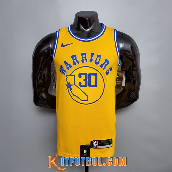 Camisetas Golden State Warriors (Curry #30) Amarillo Retro Version