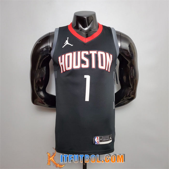Camisetas Houston Rockets (McGrady #1) Negro Jordan Theme Limited City Edition