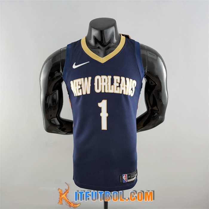 Camisetas New Orleans Pelicans (Williams #1) Azul marino 75th Anniversary