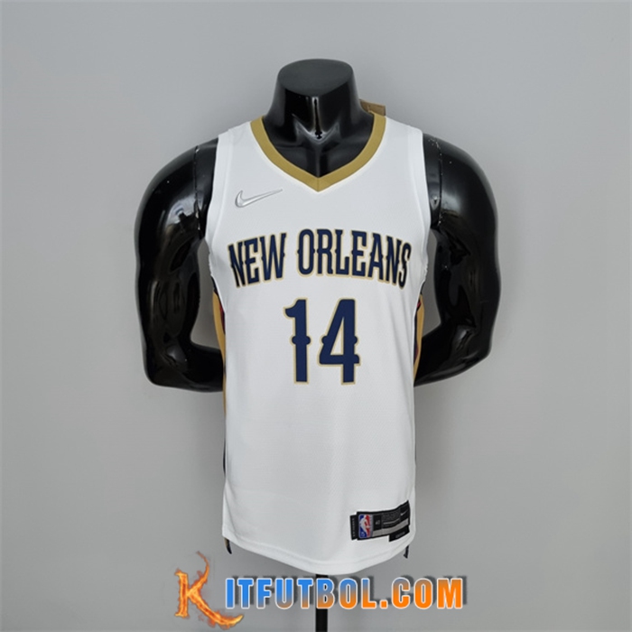 Camisetas New Orleans Pelicans (Ingram #14) Blanco 75th Anniversary