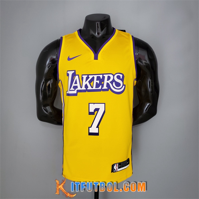 Camisetas Los Angeles Lakers (Anthony #7) Amarillo V-collerette City Edition