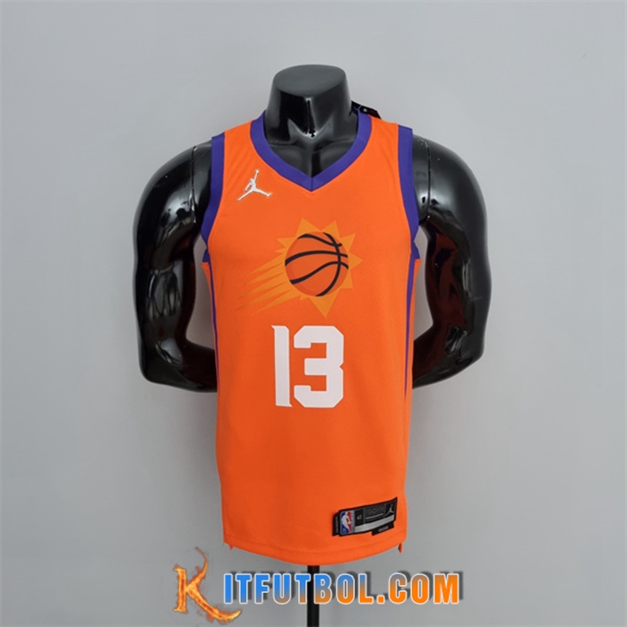 Camisetas Phoenix Suns (Nash #13) Naranja 75th Anniversary Jordan Theme