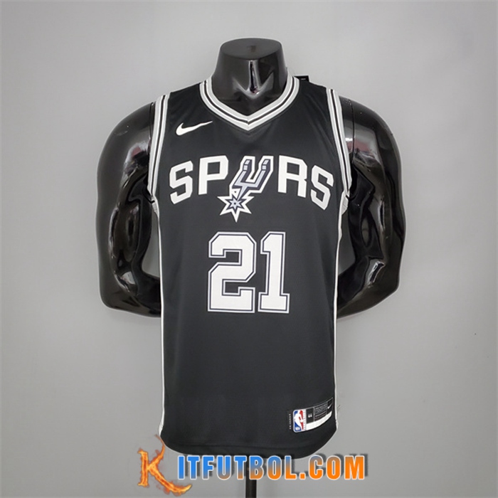 Camisetas San Antonio Spurs (Duncan #21) Negro