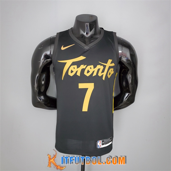 Camisetas Toronto Raptors (Lowry #7) 2021 Season Negro Gold