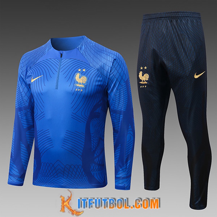 Chandal Equipos De Futbol Francia Ninos Pattern Azul 2022/2023
