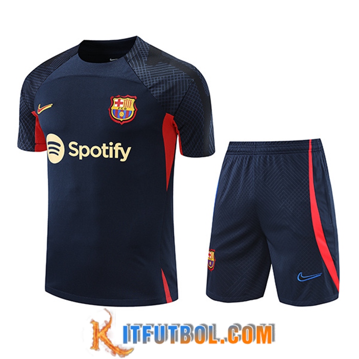 Camiseta Entrenamiento + Cortos FC Barcelona Azul marino/Rojo 2022/2023