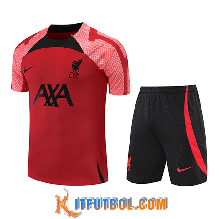 Camiseta Entrenamiento + Cortos FC Liverpool Rojo/Negro 2022/2023