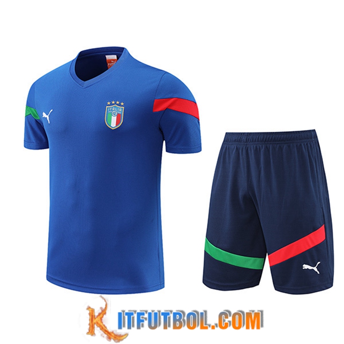 Camiseta Entrenamiento + Cortos Italia Azul 2022/2023