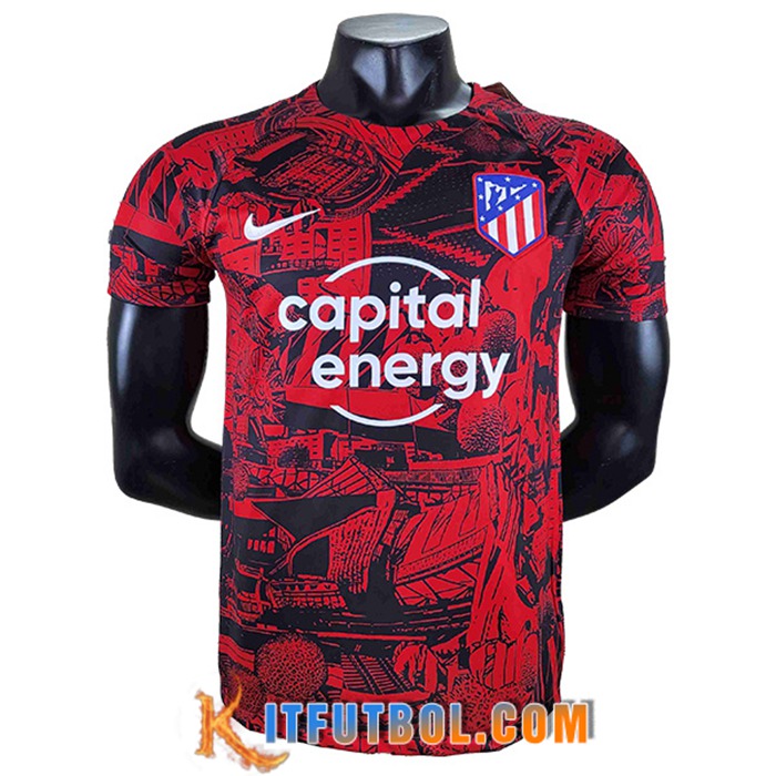 Camiseta Entrenamiento Atletico Madrid Rojo/Negro 2022/2023