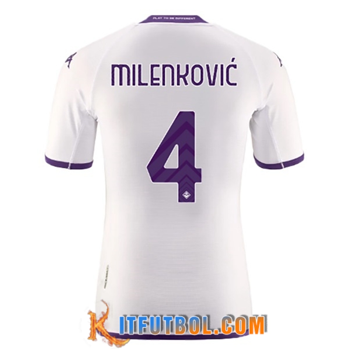 Camisetas De Futbol ACF Fiorentina (MILENKOVIĆ #4) 2022/23 Segunda