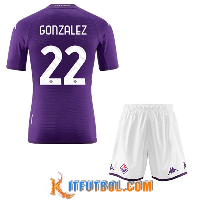 Camisetas De Futbol ACF Fiorentina (GONZALEZ #22) Ninos Primera 2022/23