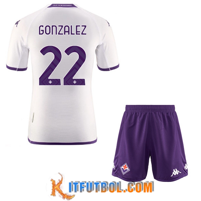 Camisetas De Futbol ACF Fiorentina (GONZALEZ #22) Ninos Segunda 2022/23