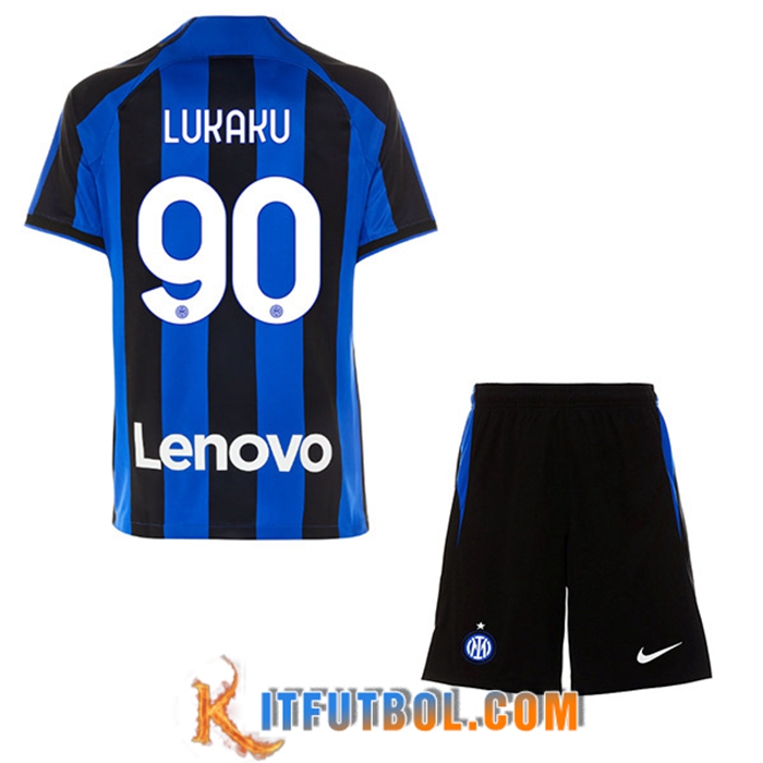 Camisetas De Futbol Inter Milan (LUKAKU #90) Ninos Primera 2022/23