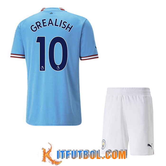 Camisetas De Futbol Manchester City (GREALISH #10) Ninos Primera 2022/23