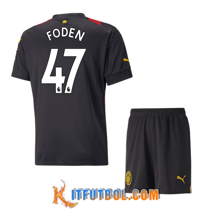 Camisetas De Futbol Manchester City (FODEN #47) Ninos Segunda 2022/23