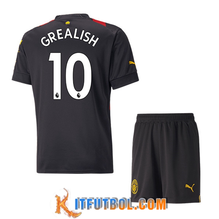 Camisetas De Futbol Manchester City (GREALISH #10) Ninos Segunda 2022/23