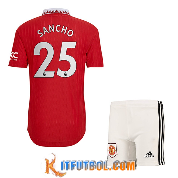 Camisetas De Futbol Manchester United (SANCHO #25) Ninos Primera 2022/23