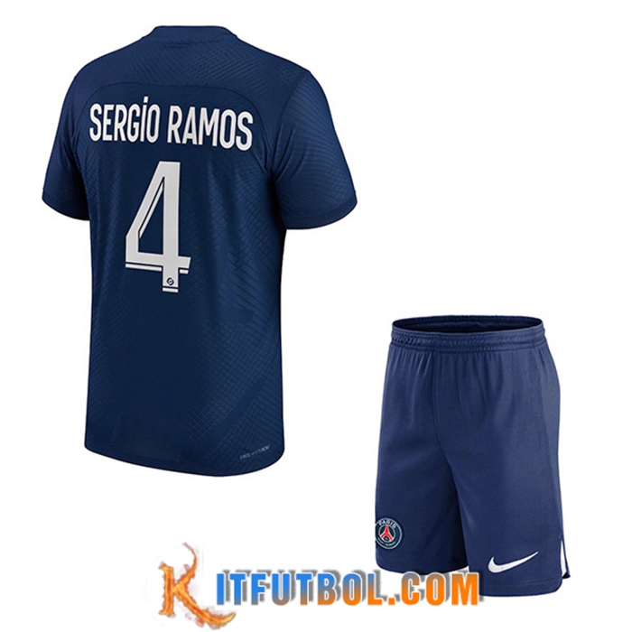 Camisetas De Futbol PSG (SERGIO RAMOS #4) Ninos Primera 2022/23