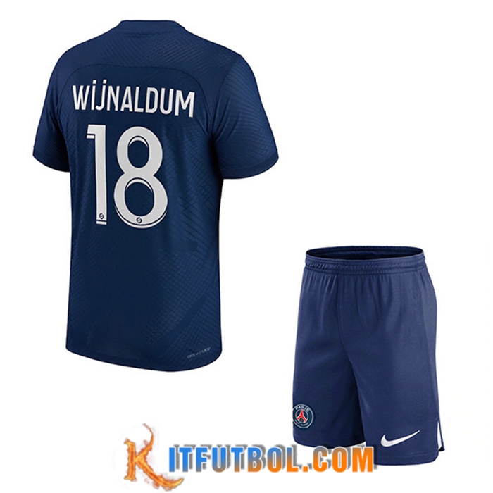 Camisetas De Futbol PSG (WIJNALDUM #18) Ninos Primera 2022/23