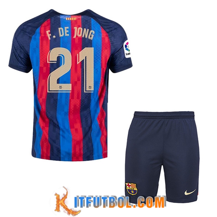 Camisetas De Futbol FC Barcelona (F.DE JONG #21) Ninos Primera 2022/23