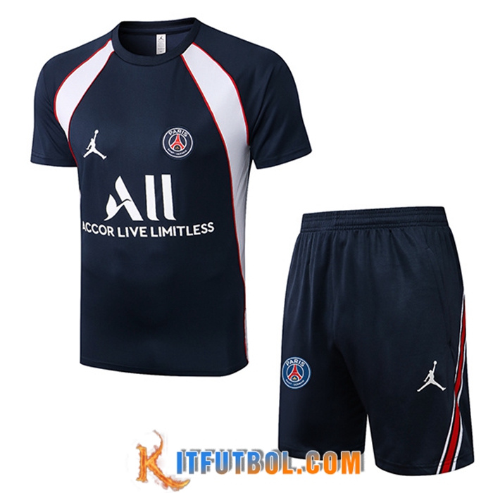 Camiseta Entrenamiento + Cortos PSG Jordan Azul Marin/Blanco 2022/2023