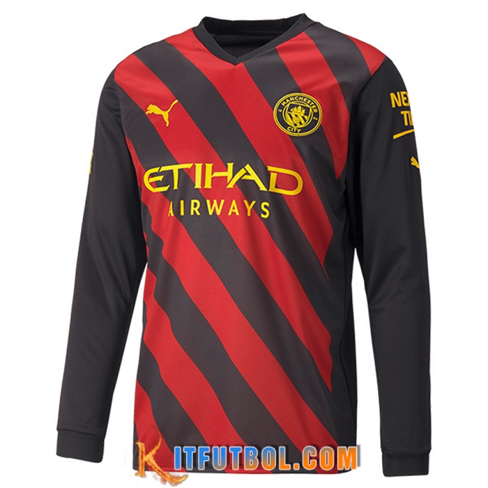 Nueva Camisetas De Futbol Manchester City Segunda Manga Larga 2022/2023