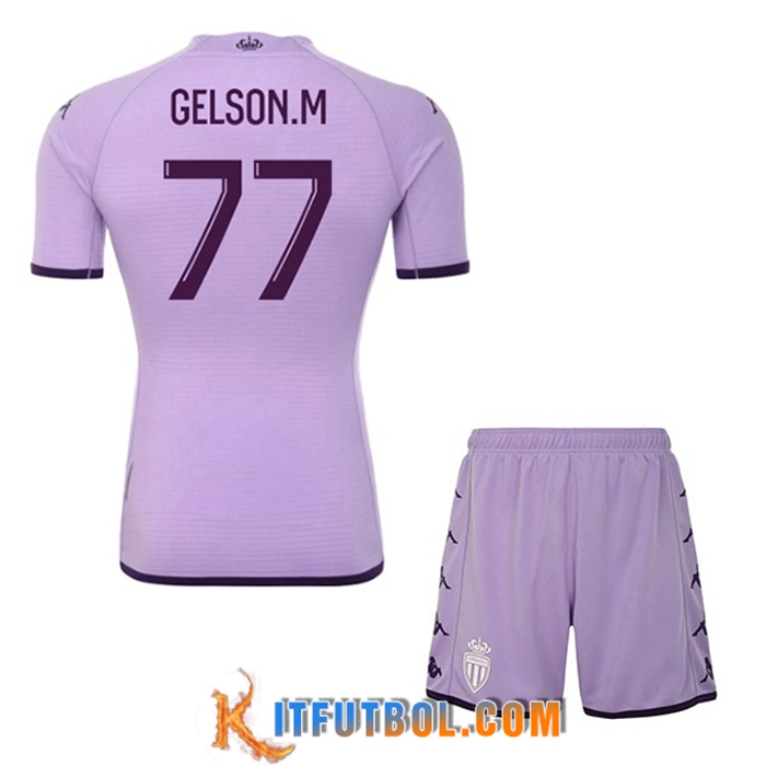 Camisetas De Futbol AS Monaco (GELSON.M #77) Ninos Tercera 2022/2023