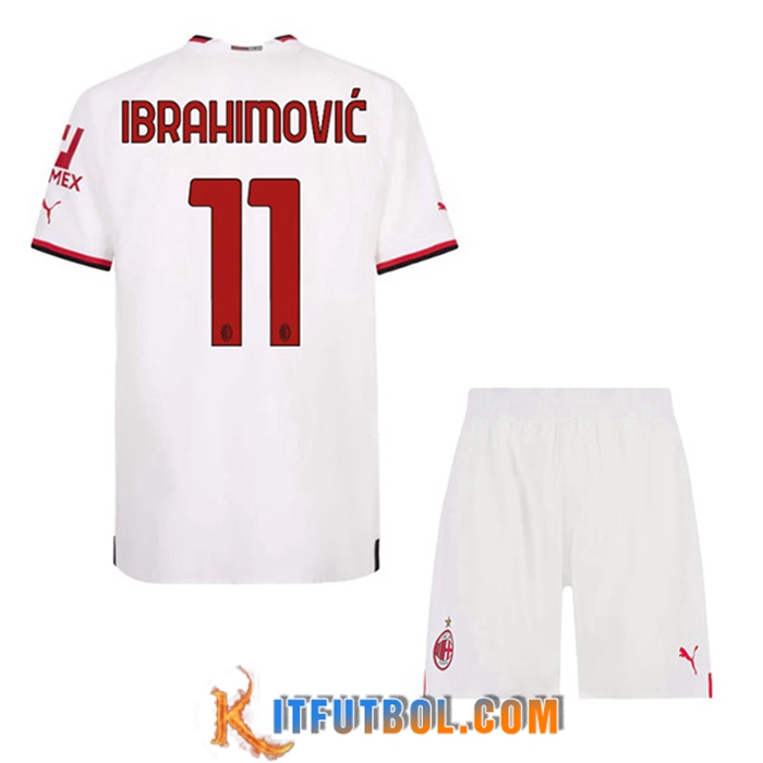 Camisetas De Futbol AC Milan (IBRAHIMOVIĆ #11) Ninos Segunda 2022/2023