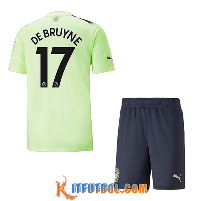 Camisetas De Futbol Manchester City (DE BRUYNE #17) Ninos Tercera 2022/2023