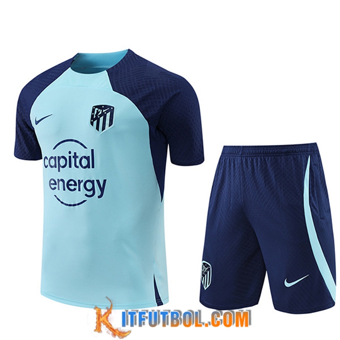 Camiseta Entrenamiento+ Cortos Atletico Madrid Azul Claro 2022/2023