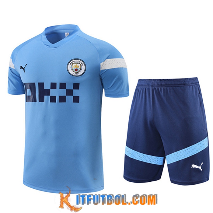 Camiseta Entrenamiento+ Cortos Manchester City Azul 2022/2023