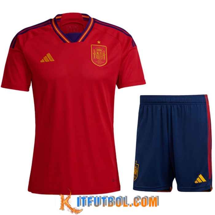 Camisetas De Futbol España Primera + Cortos Copa Del Mundo 2022