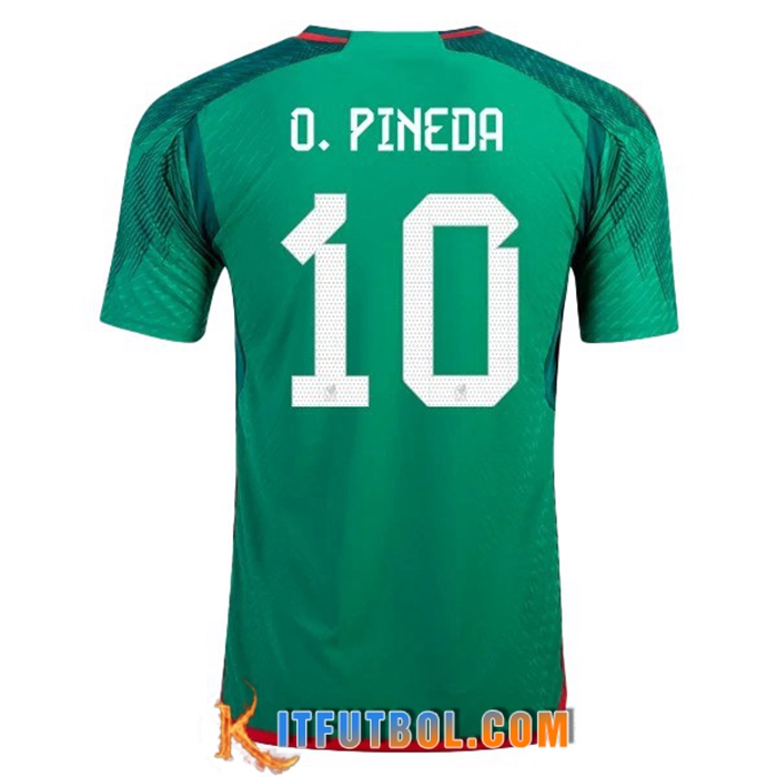 Camisetas De Futbol México (O. PINEDA #10）Copa Del Mundo 2022 Primera