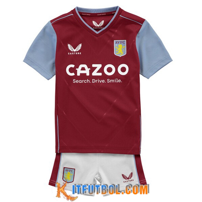 Nueva Camisetas De Futbol Aston Villa Ninos Primera 2022/2023