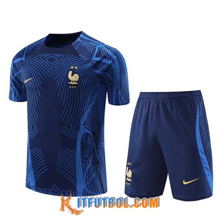 Camiseta Entrenamiento + Cortos Francia Azul Marinos 2022/2023