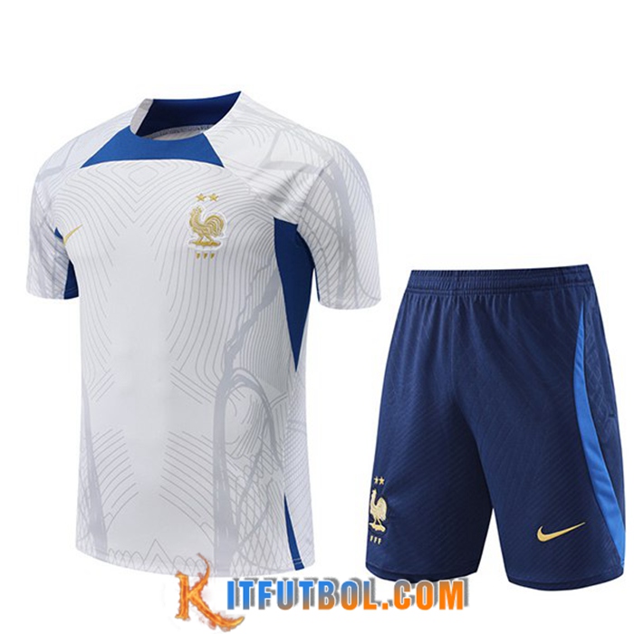 Camiseta Entrenamiento + Cortos Francia Blanco 2022/2023
