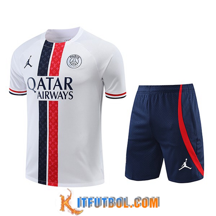 Camiseta Entrenamiento + Cortos Jordan PSG Blanco 2022/2023