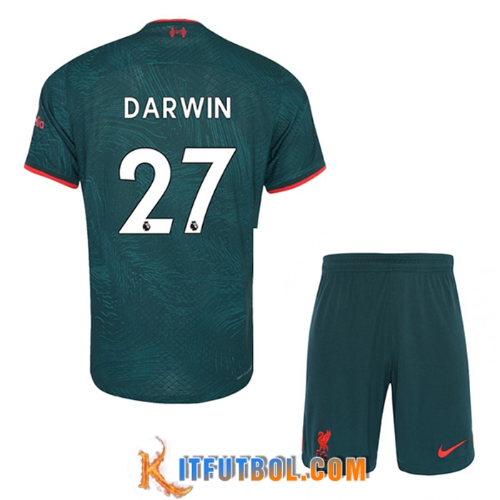 Camisetas De Futbol Liverpool (DARWIN #27) Ninos Tercera 2022/2023