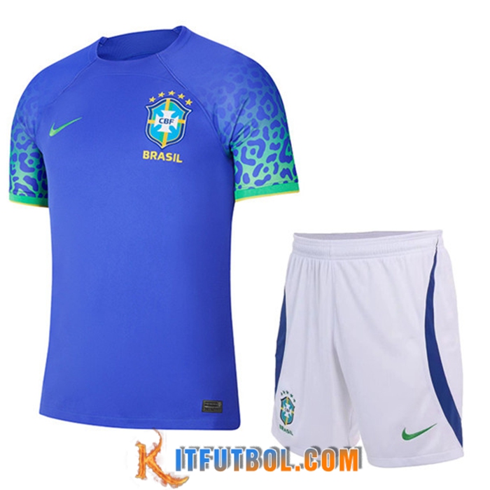 Camisetas Futbol Brasil Segunda + Cortos Copa Del Mundo 2022