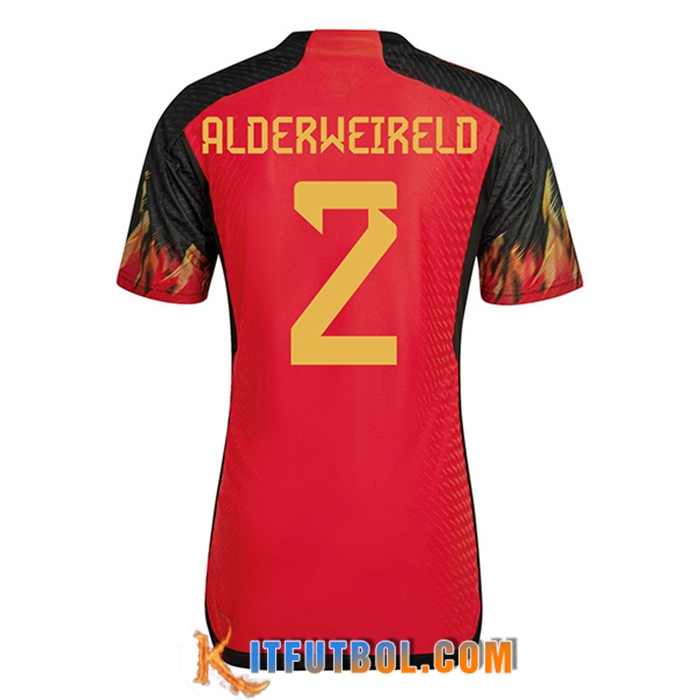 Camisetas De Futbol Bélgica (ALDERWEIRELD #2) Copa Del Mundo 2022 Primera