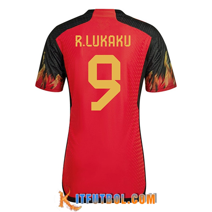 Camisetas De Futbol Bélgica (R.LUKAKU #9) Copa Del Mundo 2022 Primera