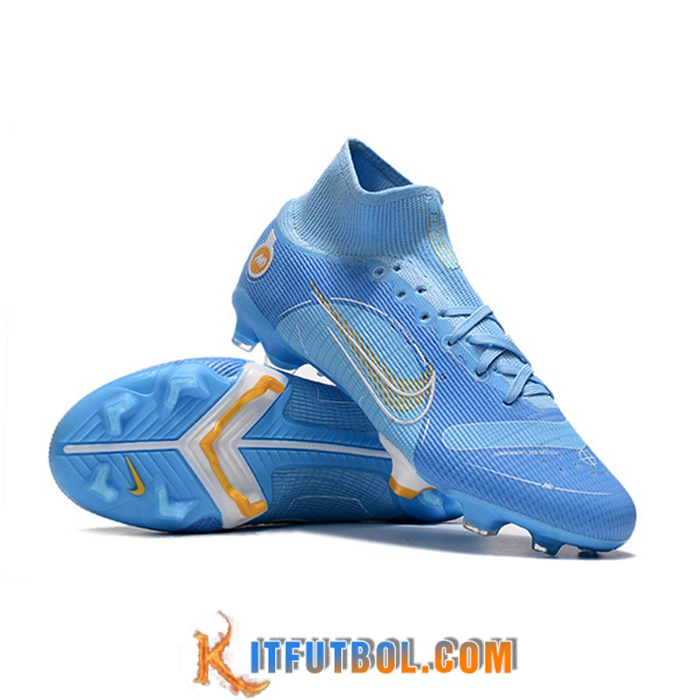 Nike Botas De Fútbol Mercurial 14 High Gang FG Azul Claro